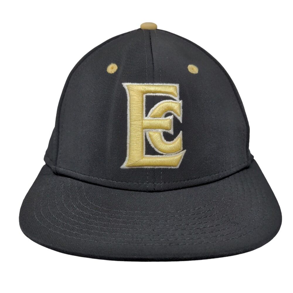 UA Men's Fitted Hat Black Stretch Embroidered EC Indians Logo Polyester Blend